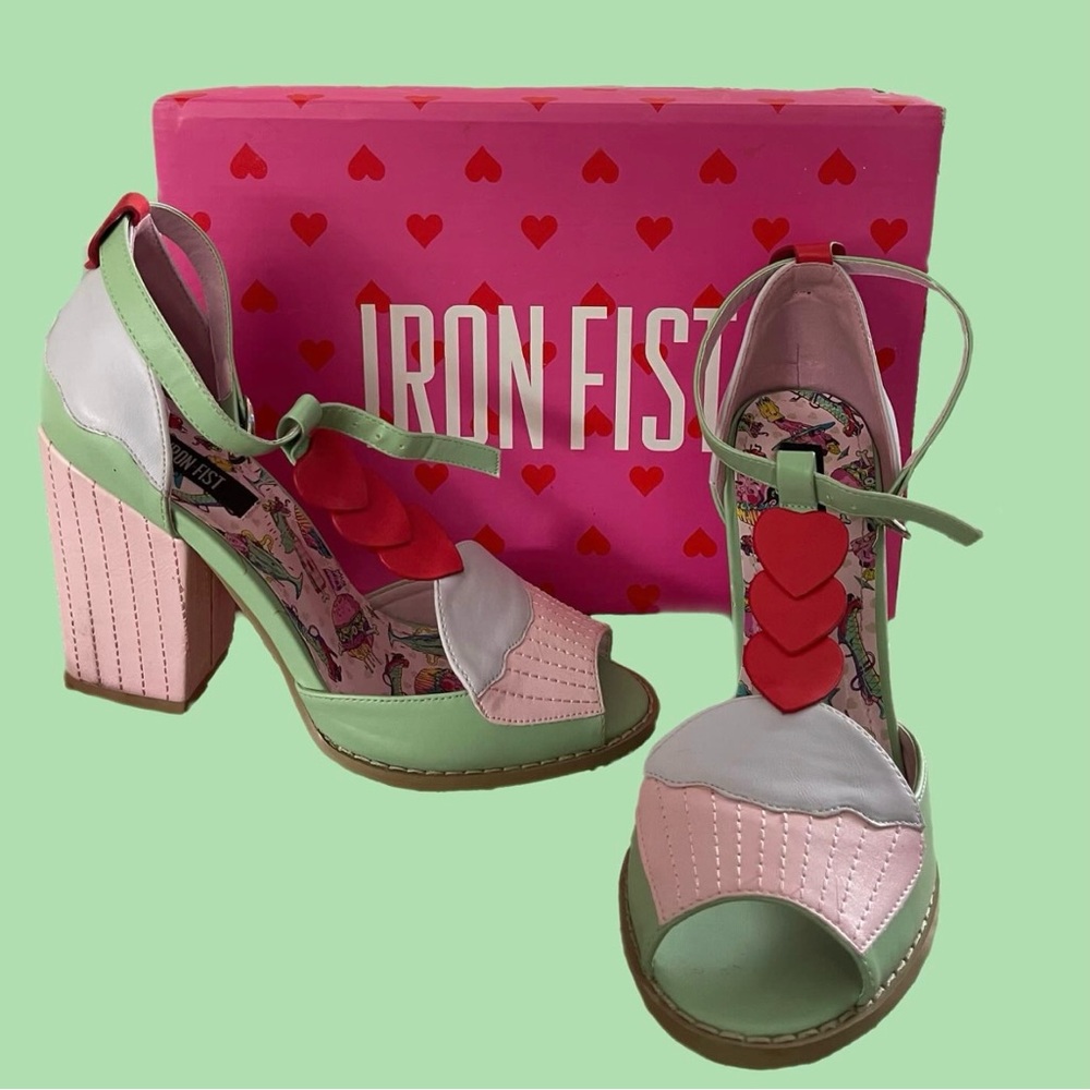 Iron fist cupcake heels